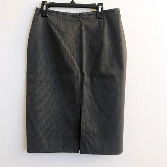 Calvin Klein Charcoal Stripe Skirt Suit, Size 2 - Picture 4 of 5